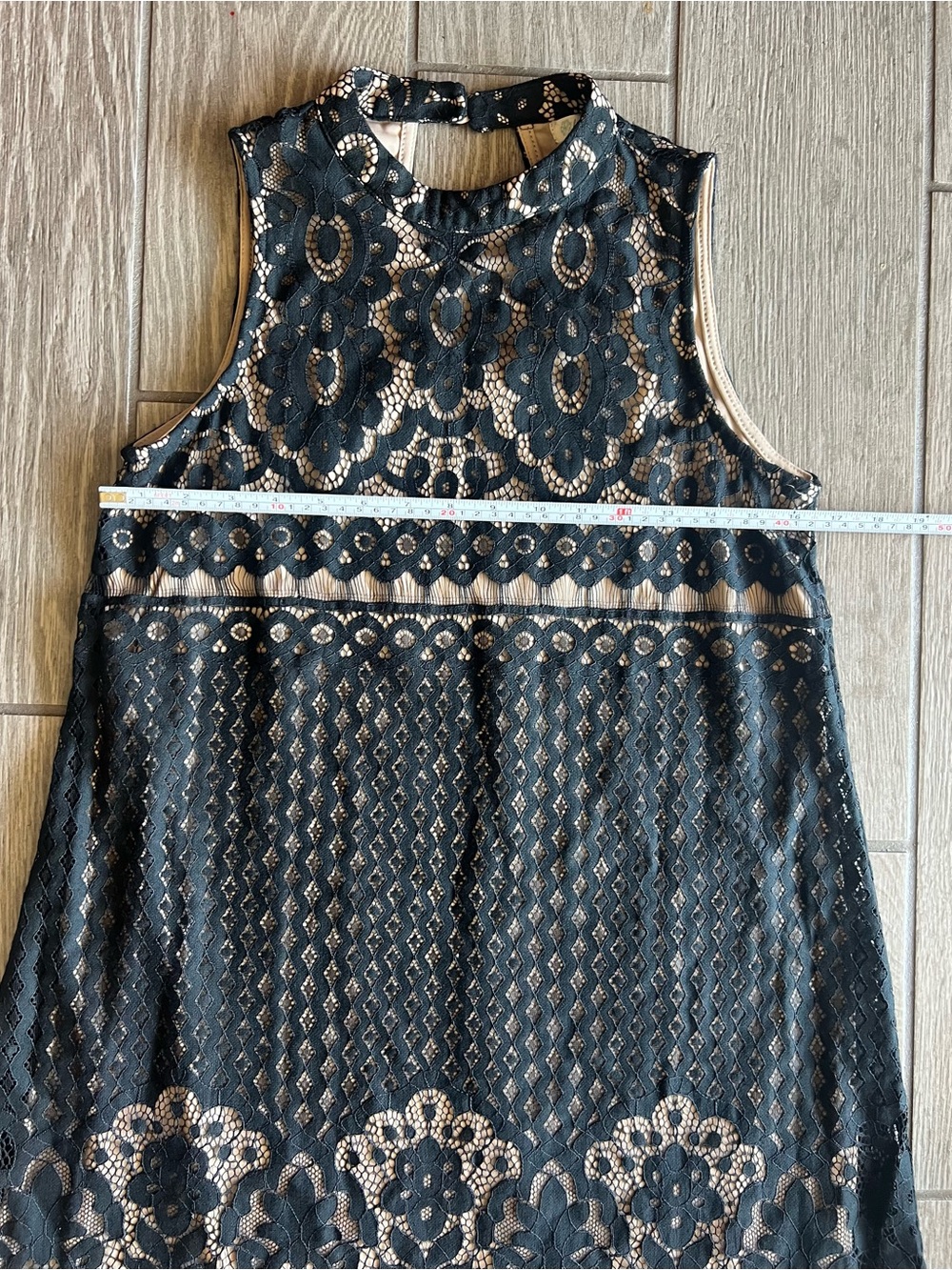 love, Fire Black Lace High-Neck Mini Dress Size Medium - Picture 9 of 13